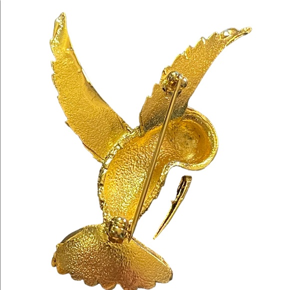 Vintage D orlan Bird of Paradise enameled crystal brooch - Picture 3 of 3